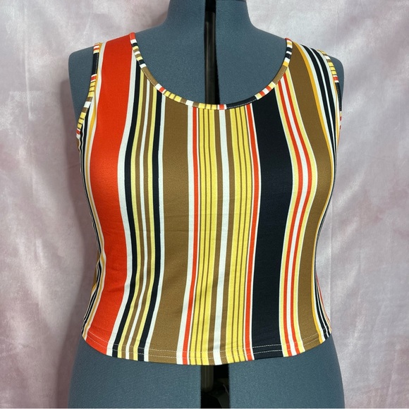 REBDOLLS Striped Cropped Tank Size 2X NWOT - Picture 2 of 10